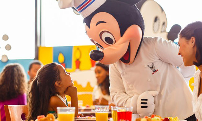 Disney's Contemporary Resort - Chef Mickey's - Café da manhã com os personagens da Disney
